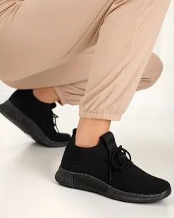 Bieganie, Ćwiczenia I Trening^Royalfashion Czarne damskie buty sportowe Merisal - Obuwie czarny