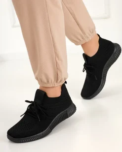 Bieganie, Ćwiczenia I Trening^Royalfashion Czarne damskie buty sportowe Merisal - Obuwie czarny