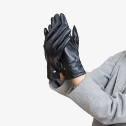 Rękawiczki^Royalfashion Czarne klasyczne damskie eko-skórzane rękawiczki - Akcesoria