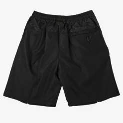 Spodnie^Royalfashion Czarne spodenki męskie z szarymi lampasami - Odzież grafit