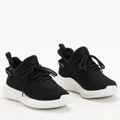 Bieganie, Ćwiczenia I Trening^Royalfashion Czarno-białe damskie buty sportowe Fransi - Obuwie Wielokolorowe