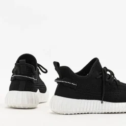 Bieganie, Ćwiczenia I Trening^Royalfashion Czarno-białe damskie buty sportowe Fransi - Obuwie Wielokolorowe