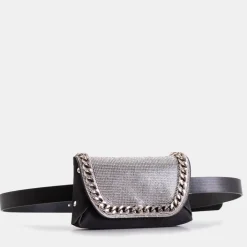 Nerki I Saszetki^Royalfashion Damska torebka typu nerka z cyrkoniami i łańcuszkiem - Akcesoria