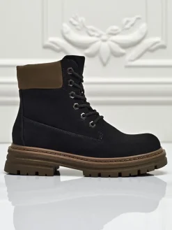 Trapery|Botki Bez Ocieplenia^Royalfashion Damskie botki trapery Avienne czarny