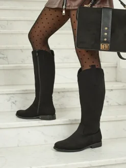 Kozaki Na Płaskim Obcasie|Kozaki Z Ociepleniem^Royalfashion Damskie kozaki eko zamszowe Zamerre