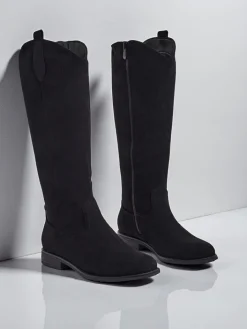 Kozaki Na Płaskim Obcasie|Kozaki Z Ociepleniem^Royalfashion Damskie kozaki eko zamszowe Zamerre