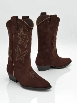 Kozaki Na Płaskim Obcasie|Kozaki Z Ociepleniem^Royalfashion Damskie kozaki typu kowbojki Zephira