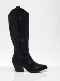 Kozaki Bez Ocieplenia|Kozaki Do Kolana^Royalfashion Damskie kozaki typu kowbojki Marivelle czarny