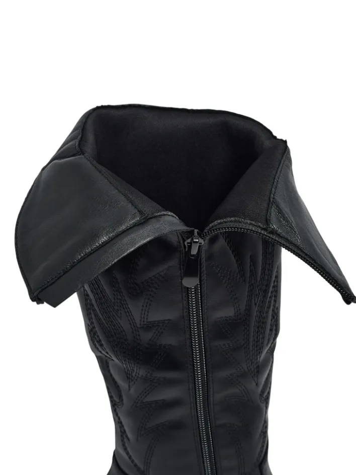 Kozaki Bez Ocieplenia|Kozaki Do Kolana^Royalfashion Damskie kozaki typu kowbojki Marivelle czarny