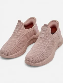 Ugc|Bieganie, Ćwiczenia I Trening^Royalfashion Damskie sneakersy Apollo Rosa – różowe buty slip-on z tkaniny na płaskiej podeszwie różowy