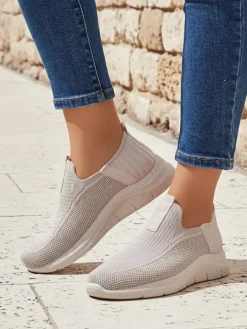 Ugc|Bieganie, Ćwiczenia I Trening^Royalfashion Damskie sneakersy Livia Bianco – siateczkowe buty na lato i wiosnę biały