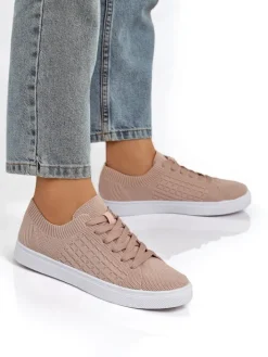 Trampki^Royalfashion Damskie sneakersy Calista Rosa - różowe buty na wiosnę i lato różowy