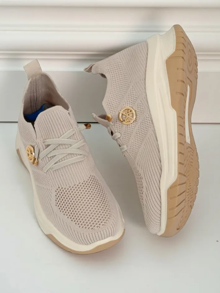 Ugc|Sportowe^Royalfashion Damskie sneakersy Selene – wygodne białe buty na płaskiej podeszwie Jasny szary