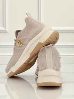 Ugc|Sportowe^Royalfashion Damskie sneakersy Selene – wygodne białe buty na płaskiej podeszwie Jasny szary