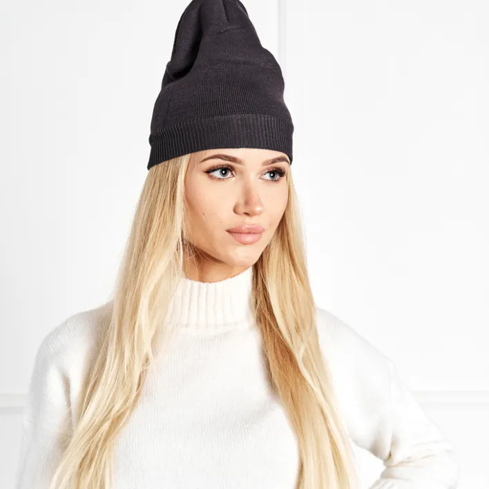 Czapki I Kapelusze^Royalfashion Granatowa ocieplana czapka unisex - Akcesoria Granatowy