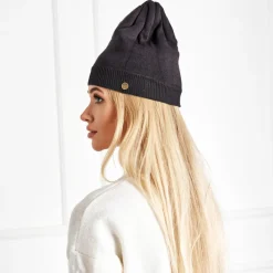 Czapki I Kapelusze^Royalfashion Granatowa ocieplana czapka unisex - Akcesoria Granatowy