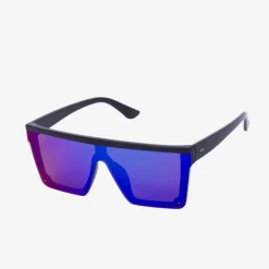 Okulary Przeciwsłoneczne^Royalfashion Granatowe damskie kwadratowe okulary przeciwsłoneczne z holograficznym wykończeniem - Akcesoria Granatowy