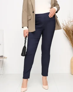 Legginsy / Tregginsy|Plus Size^Royalfashion Granatowe damskie ocieplane spodnie typu tregginsy PLUS SIZE - Odzież Granatowy