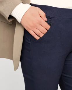 Legginsy / Tregginsy|Plus Size^Royalfashion Granatowe damskie ocieplane spodnie typu tregginsy PLUS SIZE - Odzież Granatowy