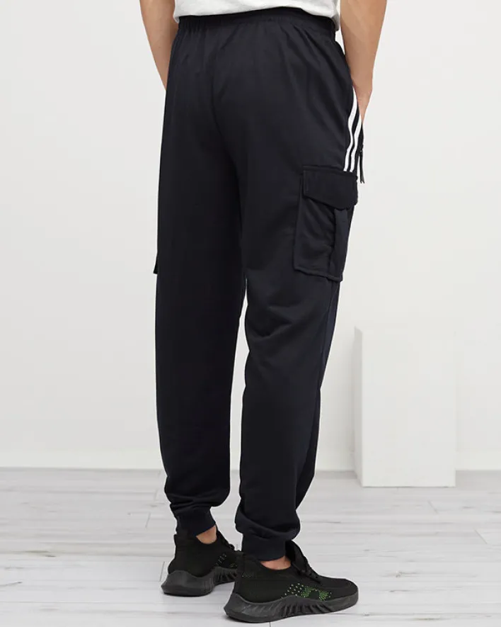 Spodnie^Royalfashion Granatowe męskie spodnie dresowe - Odzież Granatowy