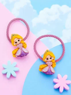 Dziewczęce^Royalfashion Gumki do włosów z motywem księżniczki fioletowy