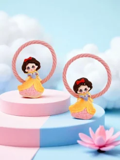 Dziewczęce^Royalfashion Gumki do włosów z motywem księżniczki różowy