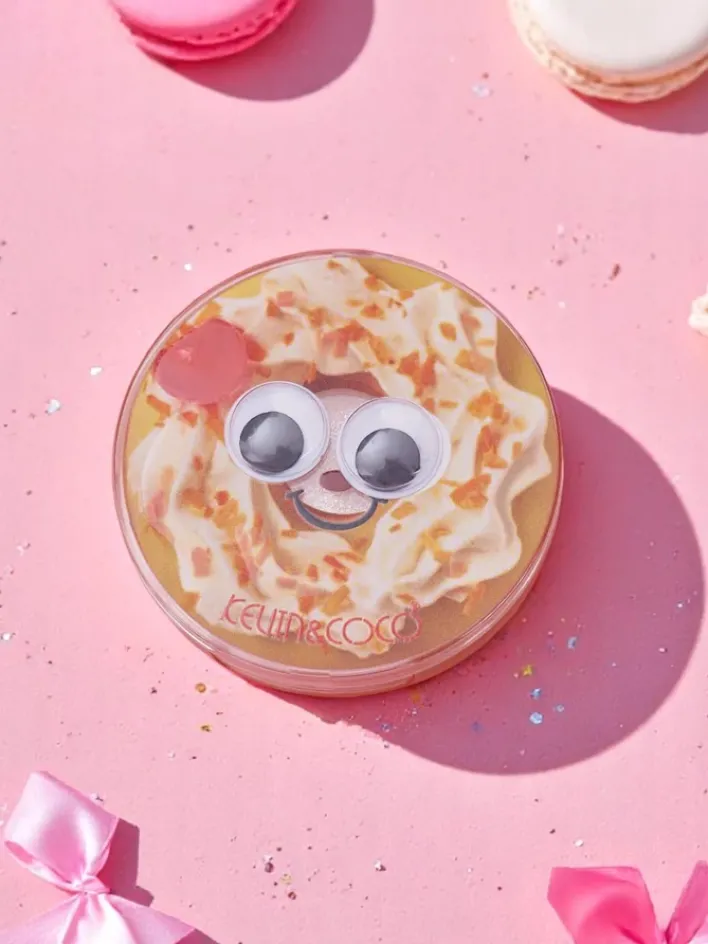 Twarz^Royalfashion Kevin&Coco Donut Prasowany rozświetlacz do twarzy Red Donut czerwony