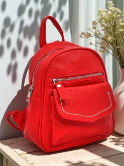 Plecaki^Royalfashion Kolekcja Artemisia: Mały Plecak Damski Królewska Moda z Eko-skóry czerwony