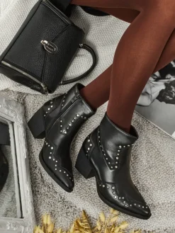 Botki Bez Ocieplenia|Kowbojki^Royalfashion Kowbojki damskie na obcasie z dżetami Glaciere