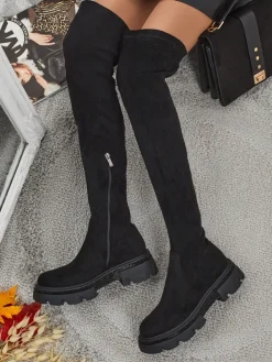 Kozaki Na Płaskim Obcasie|Kozaki Bez Ocieplenia^Royalfashion Kozaki damskie za kolano Zerina