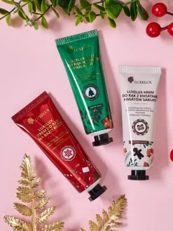 Dłonie^Royalfashion Luxelux Świąteczny zestaw kremów do rąk z serii botanicznej esencji 25g