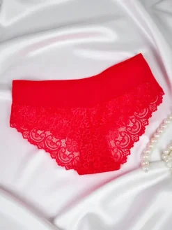 Figi^Royalfashion Majtki damskie typu figi z koronką i paseczkami