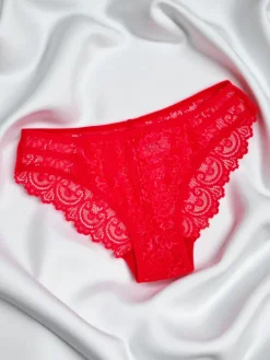 Figi^Royalfashion Majtki damskie typu figi z koronką i paseczkami