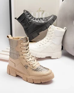 Workery|Botki Bez Ocieplenia^Royalfashion Mirae Stiletto Elegante Czarne jasny brązowy