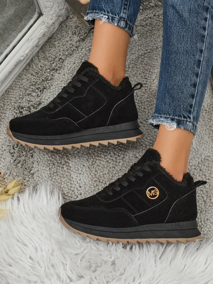 Ocieplane|Sneakersy^Royalfashion Nero Eleganza Ciepłe Sportowe Obuwie Damskie czarny