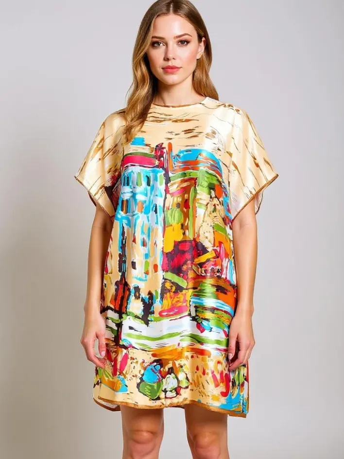 Bluzki / Koszule / Koszulki|Narzutka Plażowa^Royalfashion Pareo Melodia Venezia by – kolorowe pareo do kolan z poliestru Wielokolorowe