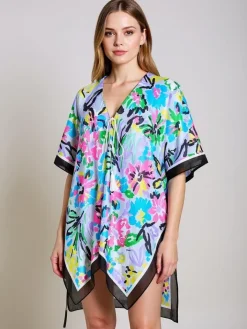 Narzutka Plażowa|Bluzki / Koszule / Koszulki^Royalfashion Pareo Kalista – kolorowa sukienka plażowa do kolan z dekoltem V Wielokolorowe