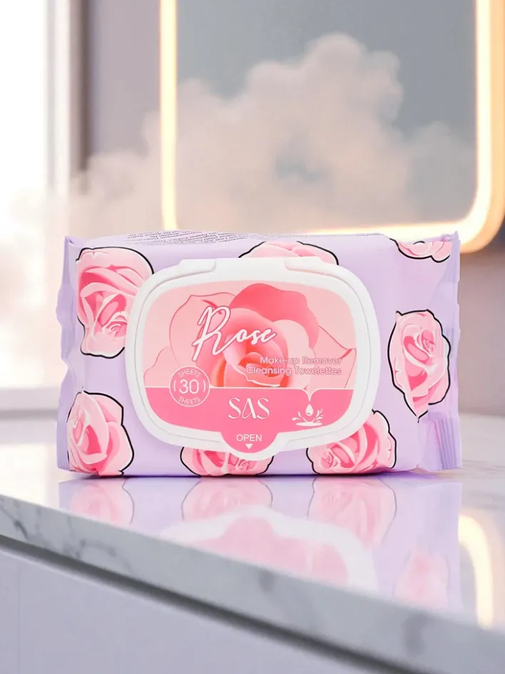 Artykuły Chemiczne|Higiena I Zdrowie^Royalfashion Różane Chusteczki nawilżające do demakijażu 30 szt.