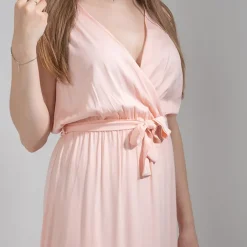 Sukienki Długie|Sukienki Letnie^Royalfashion Różowa damska maxi sukienka - Odzież różowy