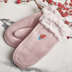 Rękawiczki^Royalfashion Różowe dziecięce rękawiczki na sznurku i z jednym palcem - Rękawiczki różowy