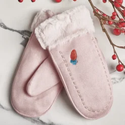 Rękawiczki^Royalfashion Różowe dziecięce rękawiczki na sznurku i z jednym palcem - Rękawiczki różowy