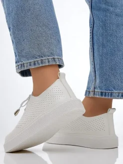 Półbuty|Sportowe^Royalfashion Ażurowe damskie sportowe półbuty sznurowane Vaned biały