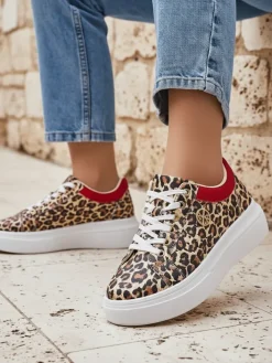 Ugc|Sneakersy^Royalfashion Ażurowe sportowe sneakersy damskie Leopess brązowy