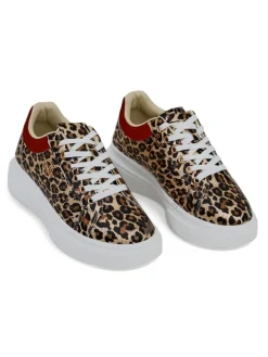 Ugc|Sneakersy^Royalfashion Ażurowe sportowe sneakersy damskie Leopess brązowy