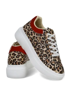 Ugc|Sneakersy^Royalfashion Ażurowe sportowe sneakersy damskie Leopess brązowy