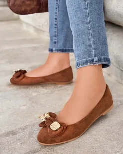 Baleriny Klasyczne^Royalfashion Baleriny damskie Renolli Camel