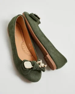 Baleriny Klasyczne^Royalfashion Baleriny damskie Renolli zielony