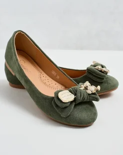 Baleriny Klasyczne^Royalfashion Baleriny damskie Renolli zielony