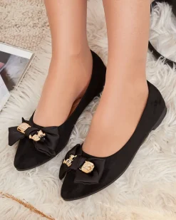 Buty Na Wielkie Wyjście|Baleriny Klasyczne^Royalfashion Baleriny damskie w szpic z kokardką Retripo czarny