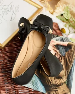 Buty Na Wielkie Wyjście|Baleriny Klasyczne^Royalfashion Baleriny damskie z kokardką Fittco czarny